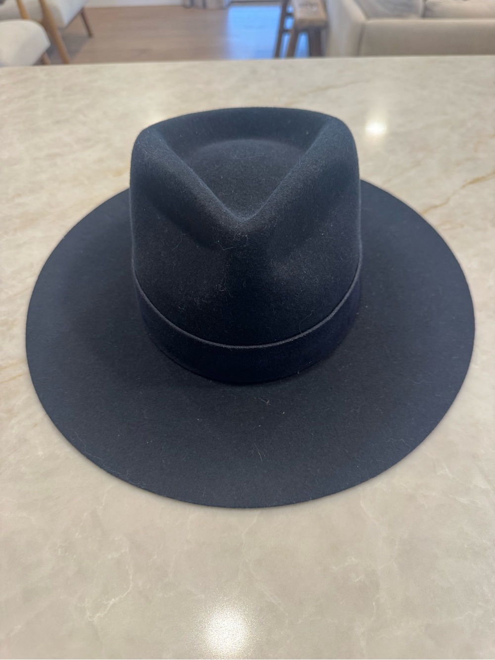 Gigi Pip Black/Navy Wide-Brim Felt Fedora